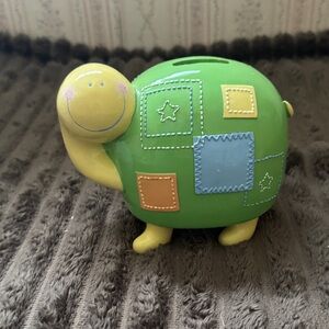 Baby Essentials Patchwork Turtle Bank - Green, Yellow, Blue, Orange